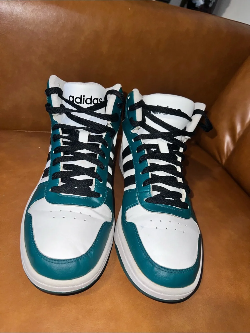 Adidas Hoops 2.0 Mid 'Black Green' FW5995 Men's size 9.5